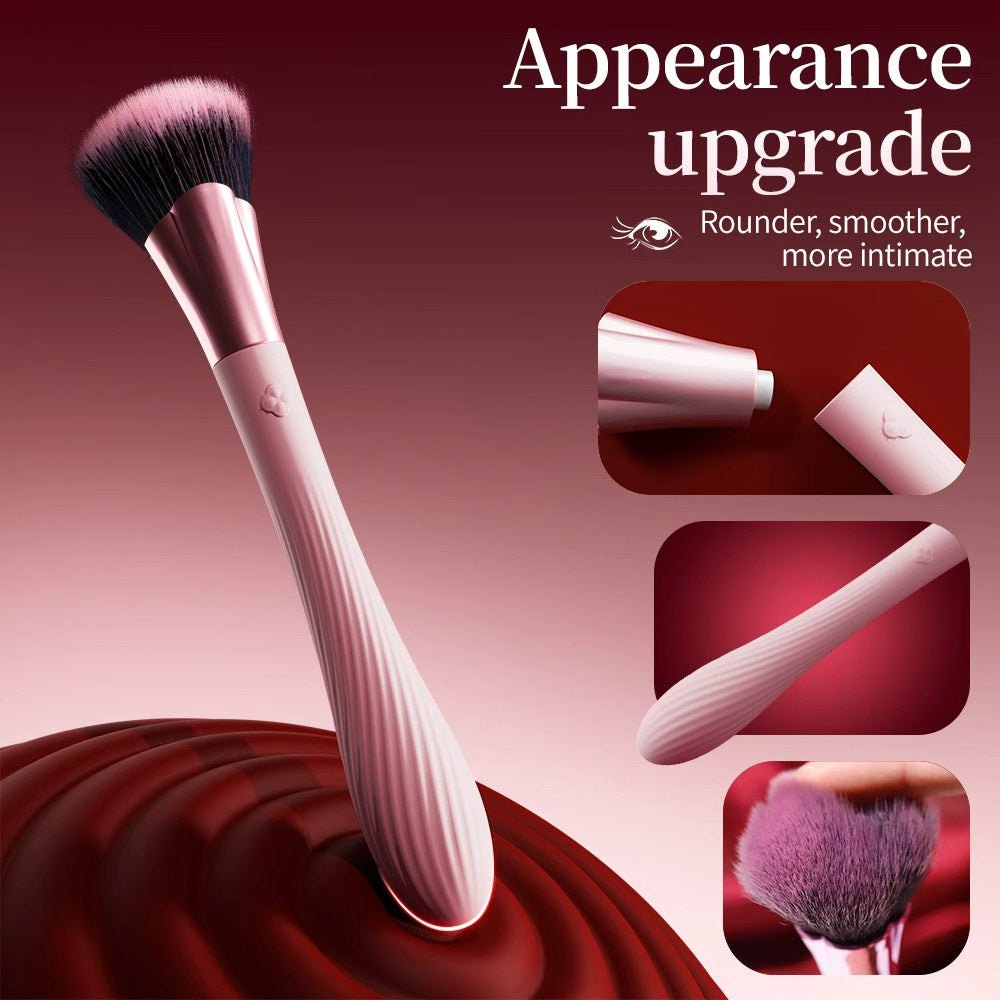 Pink makeup brush clitoral vibrator, photo 4