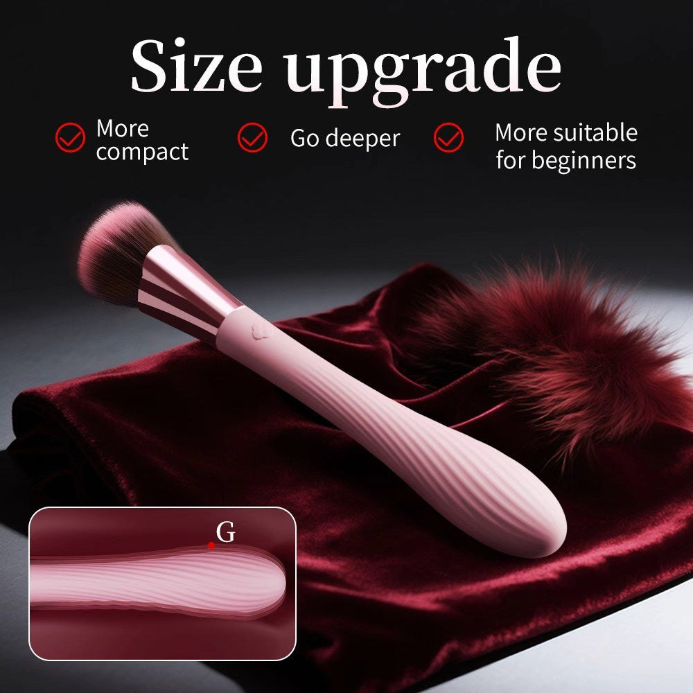 Pink makeup brush clitoral vibrator, photo 5