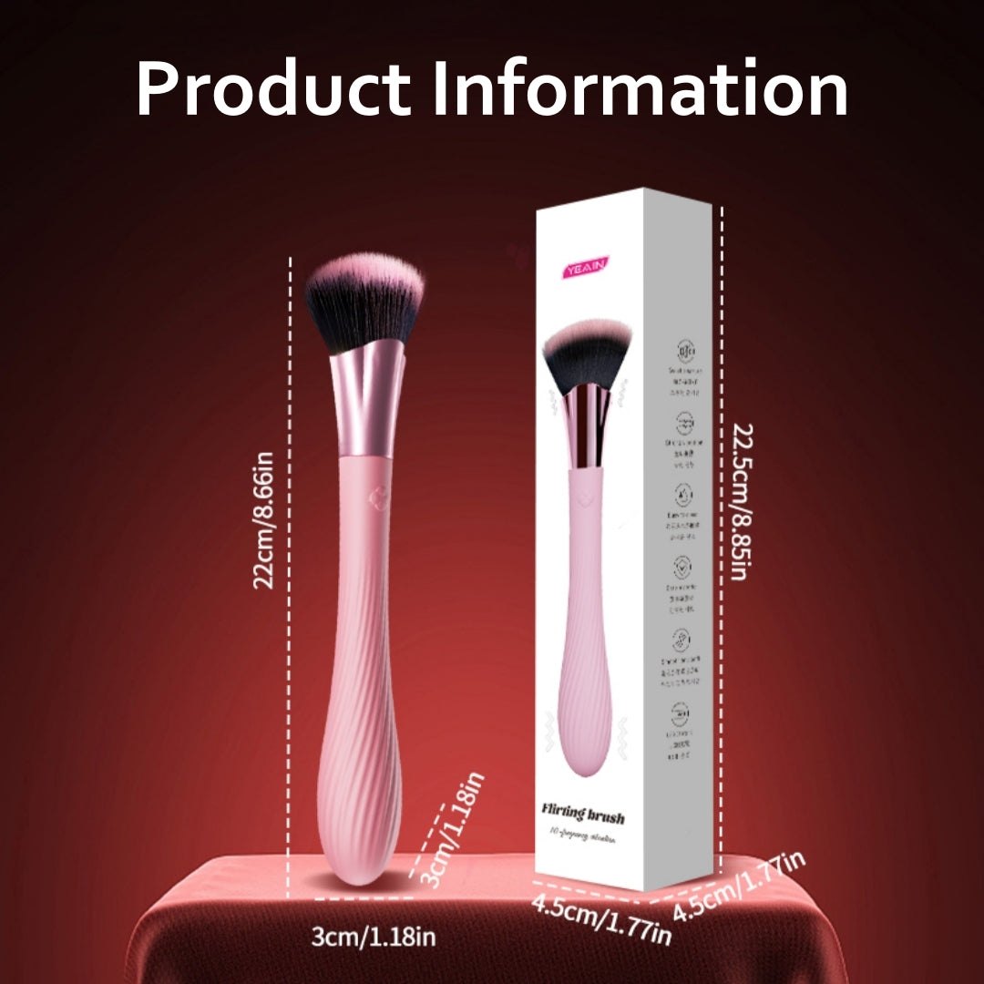Pink makeup brush clitoral vibrator, photo 7