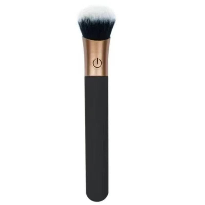 Black makeup brush shaped g-spot and clitoral vibrator