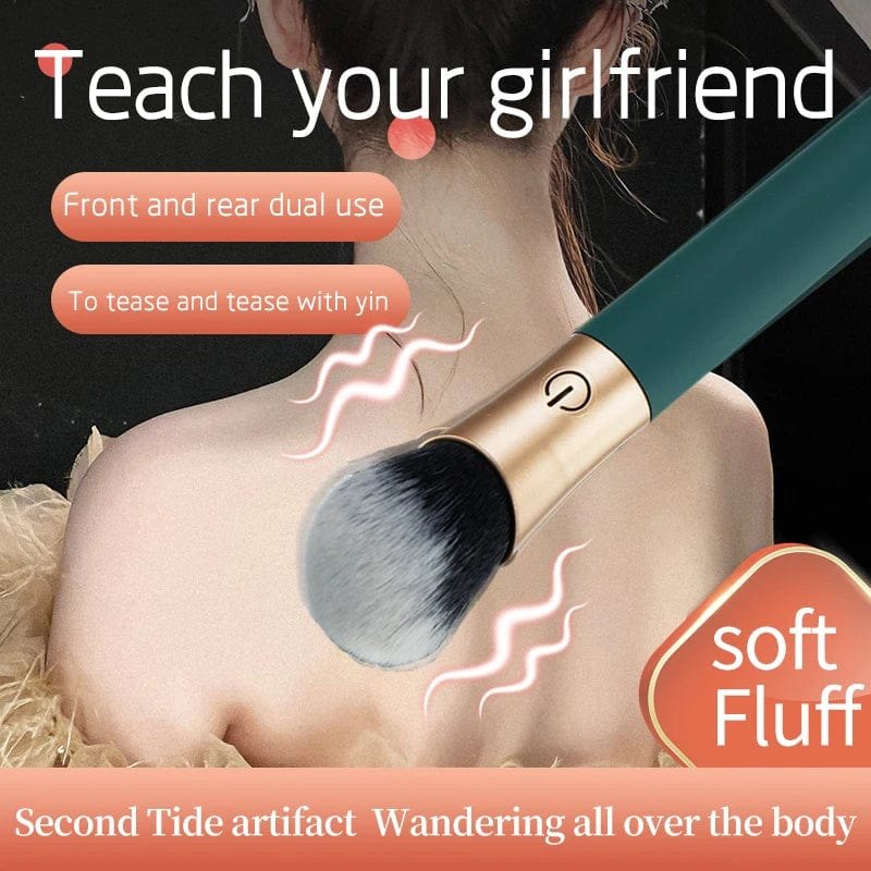 Makeup brush shaped g-spot and clitoral vibrator, photo 2