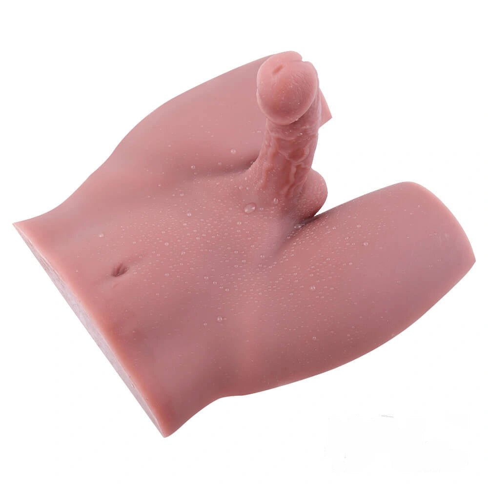 Brown silicone male torso with dildo, photo 2