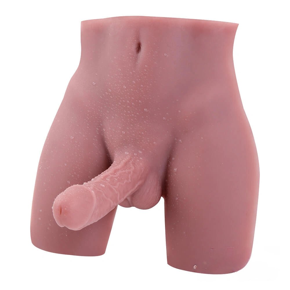 Brown silicone male torso with dildo, photo 5