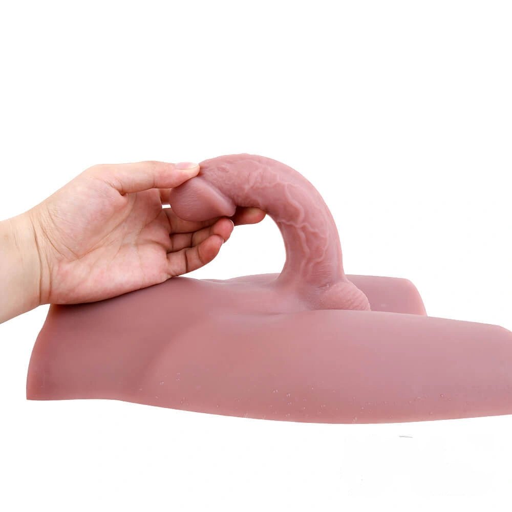 Brown silicone male torso with dildo, photo 8