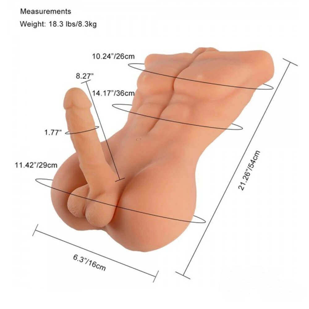 Male torso sex doll with built-in shaft, photo 5