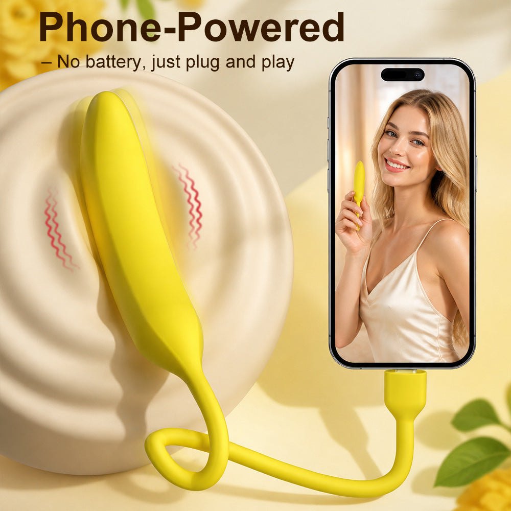 Yellow mango-shaped silicone suction vibrator, photo 8