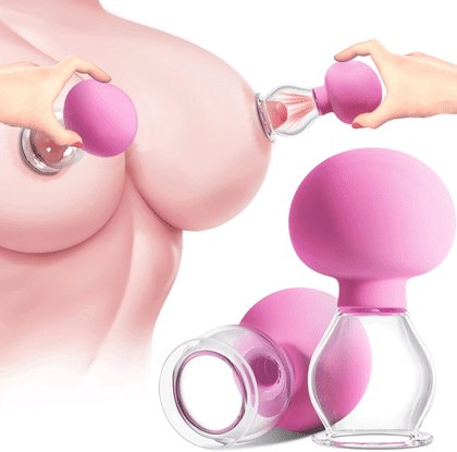 Pink silicone suction nipple cups, photo 1