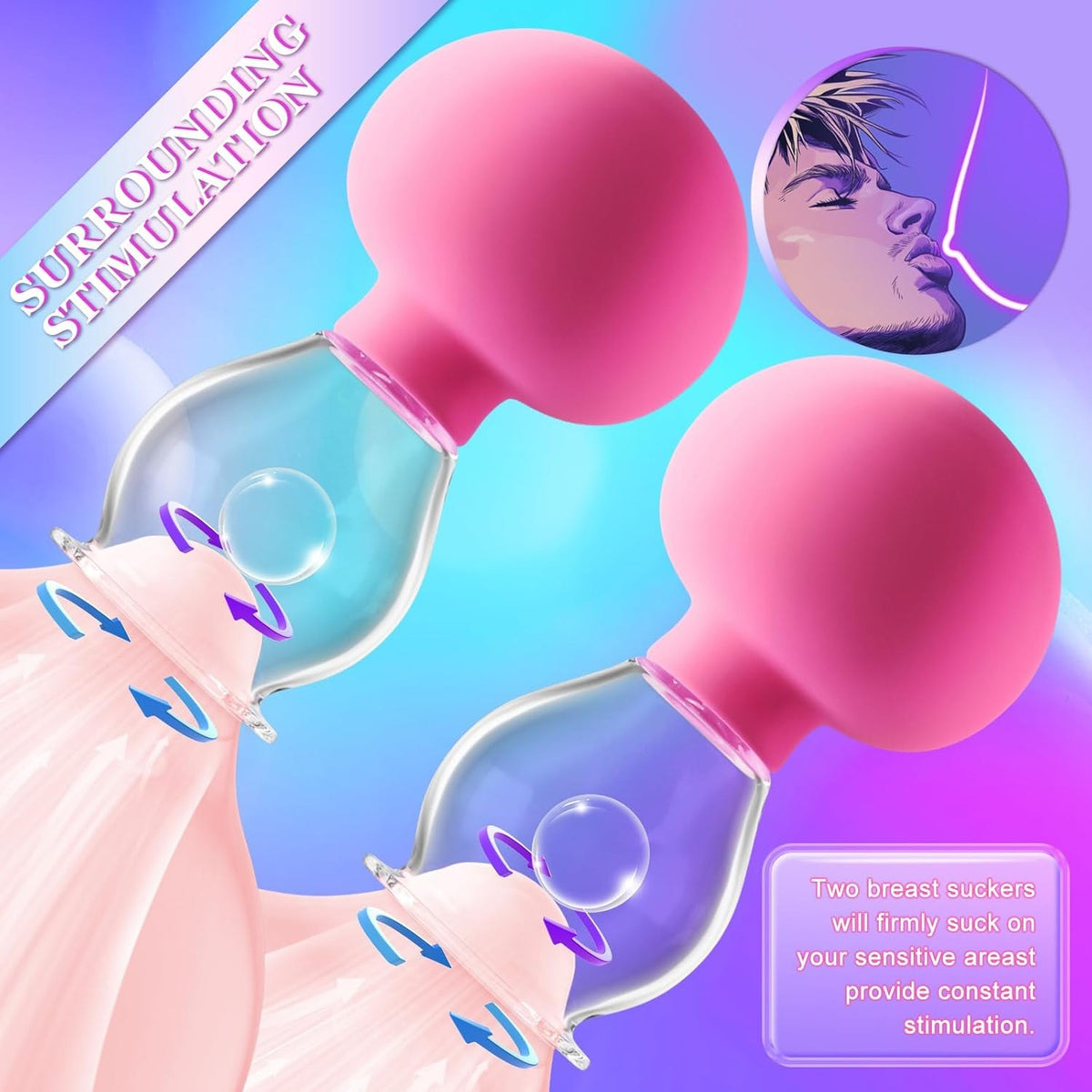 Pink silicone suction nipple cups, photo 4