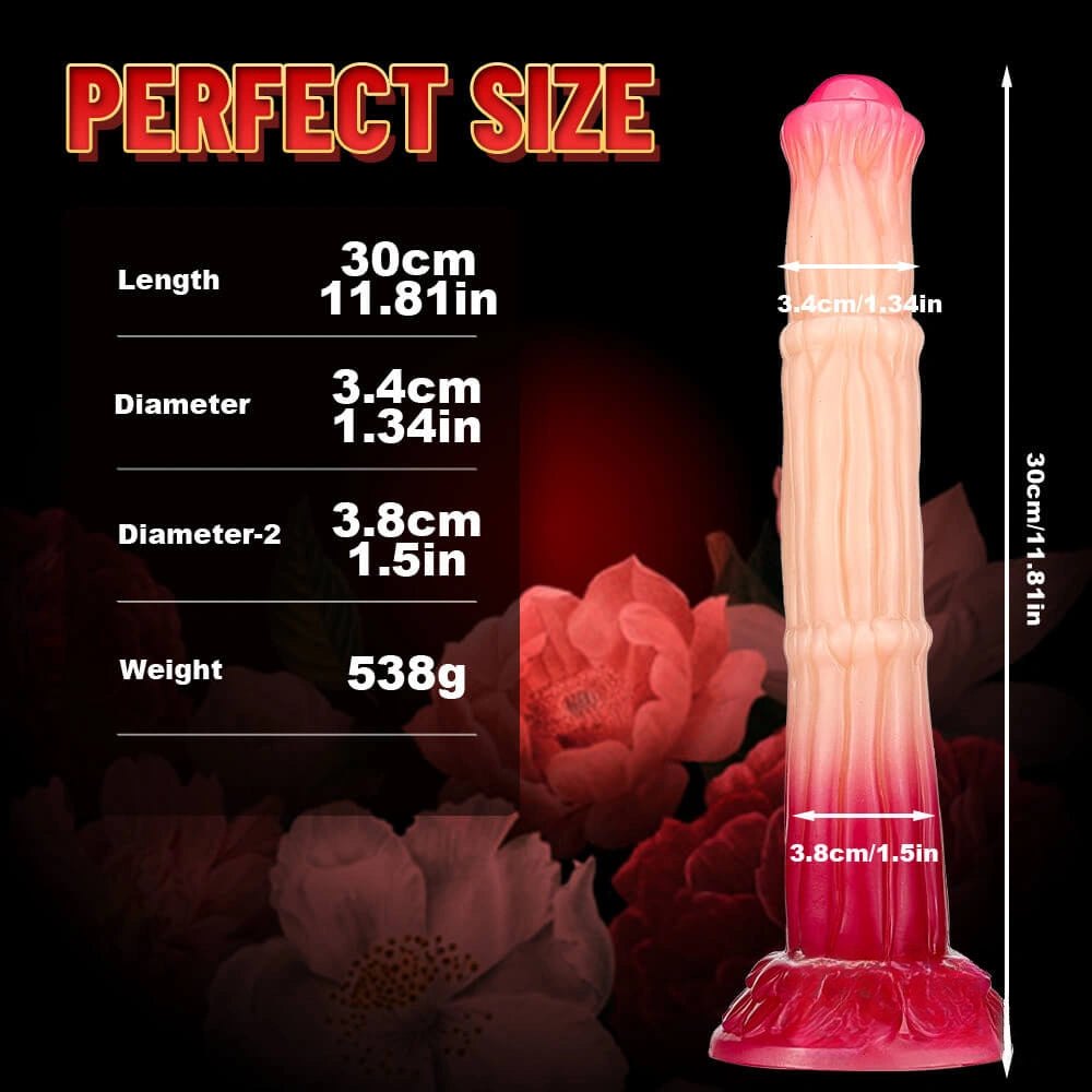 Red marble swirl 3d printed silicone dildo