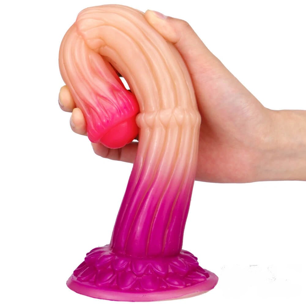 Marble swirl 3d printed silicone dildo, photo 3