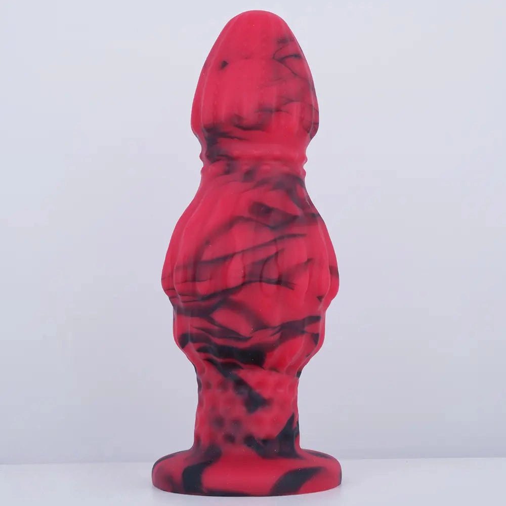 Red and black marbled fantasy plug, photo 2