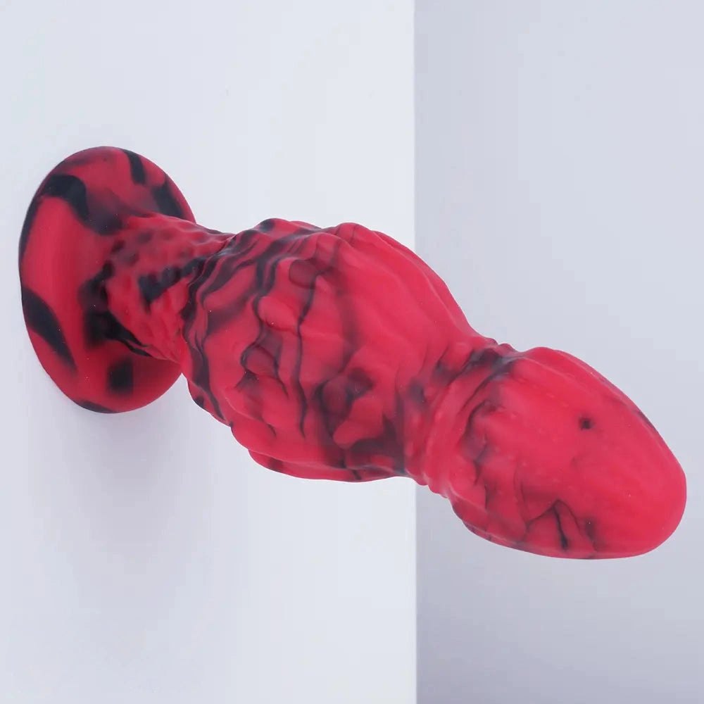 Red and black marbled fantasy plug, photo 7