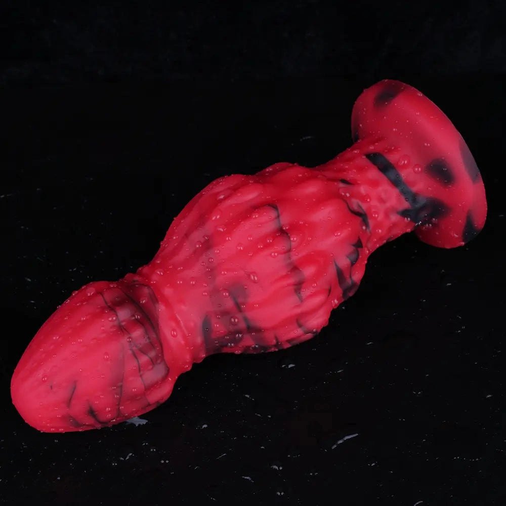 Red and black marbled fantasy plug, photo 8