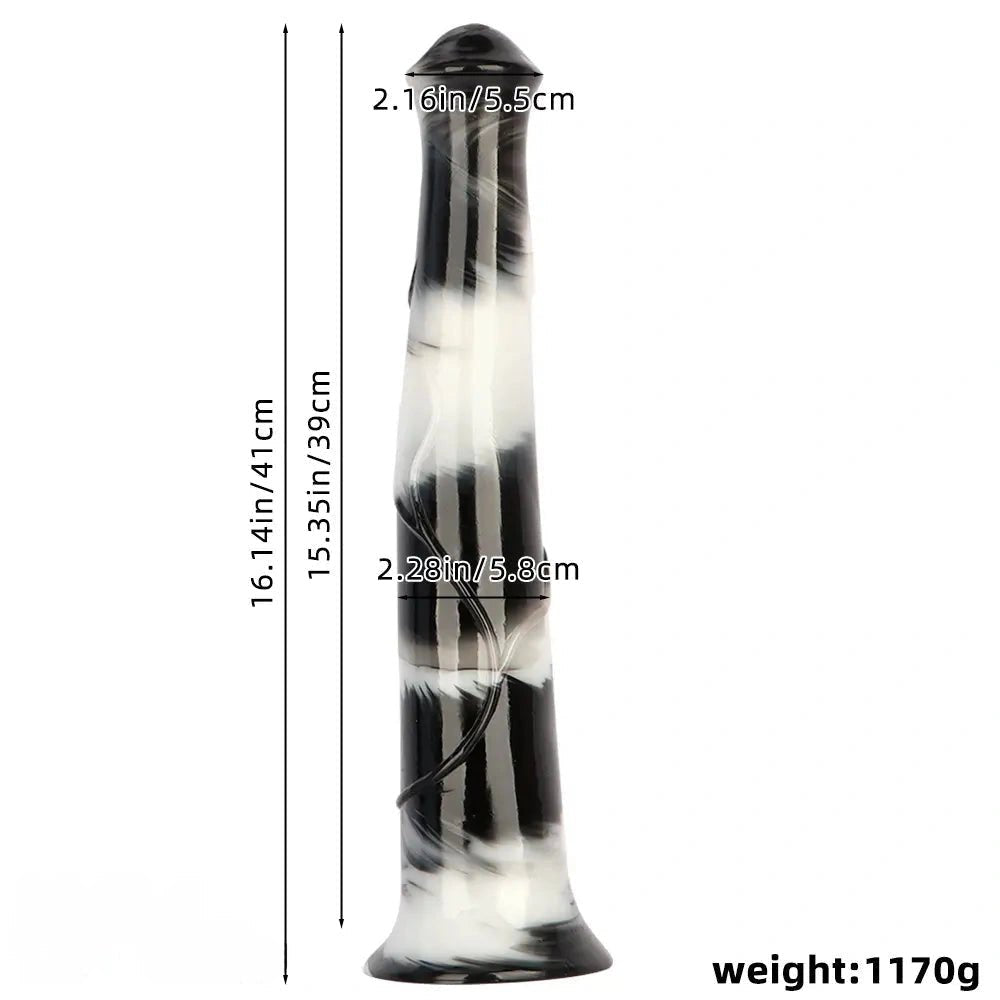 Marbled cone pvc dildo, photo 11