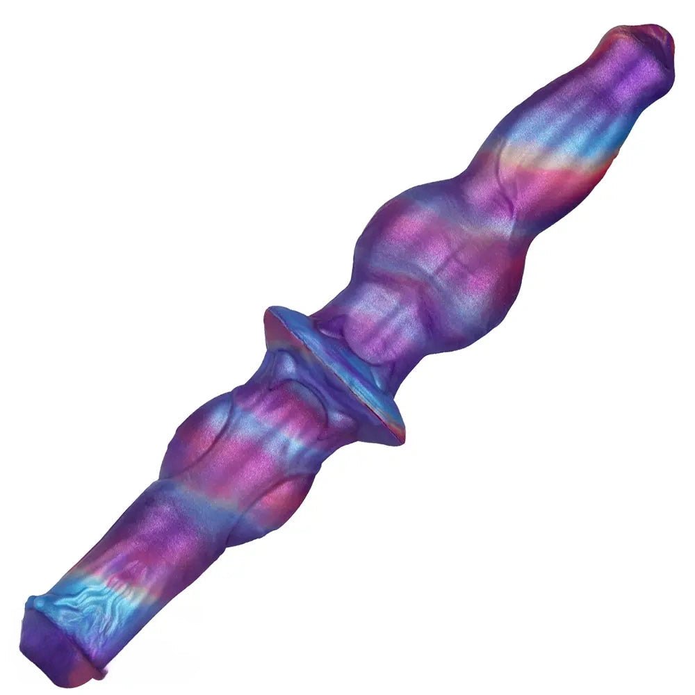 Purple marbled double knot dildo, photo 1