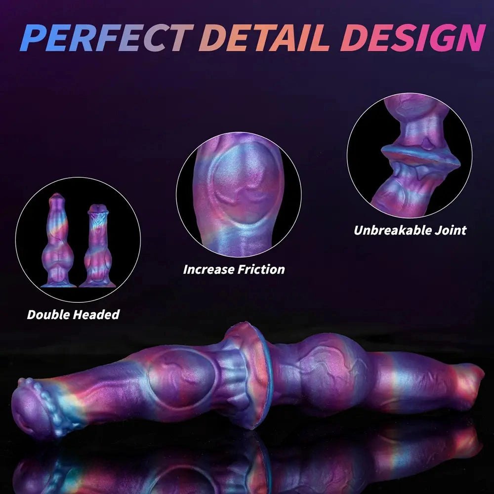 Purple marbled double knot dildo, photo 11