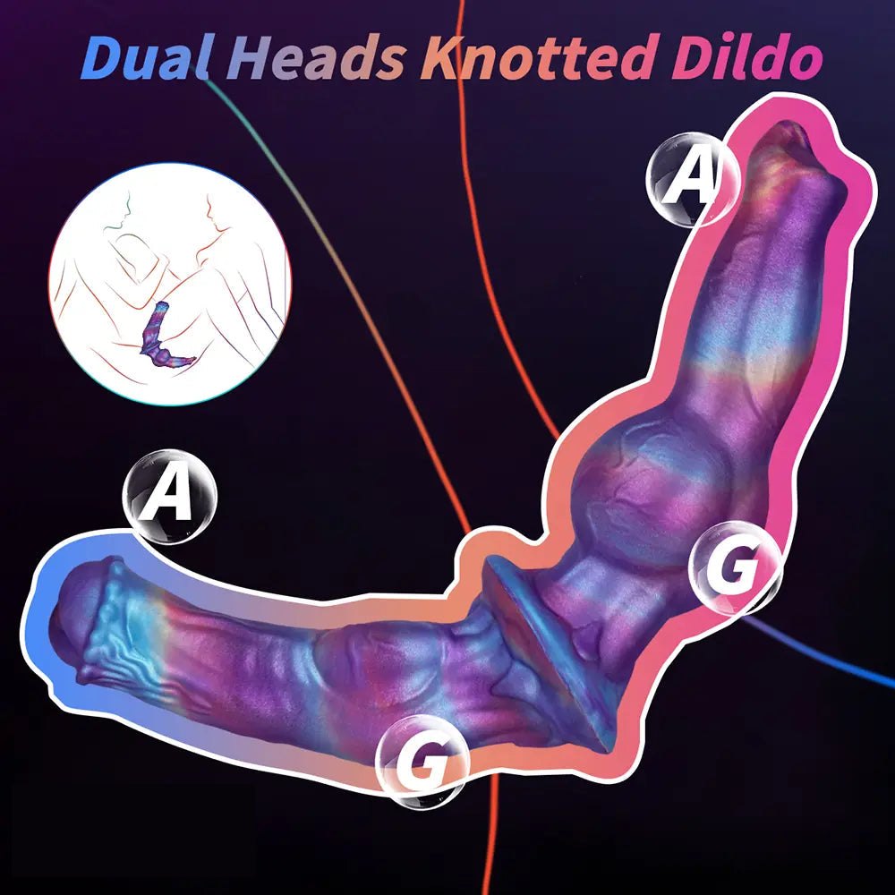 Purple marbled double knot dildo, photo 12