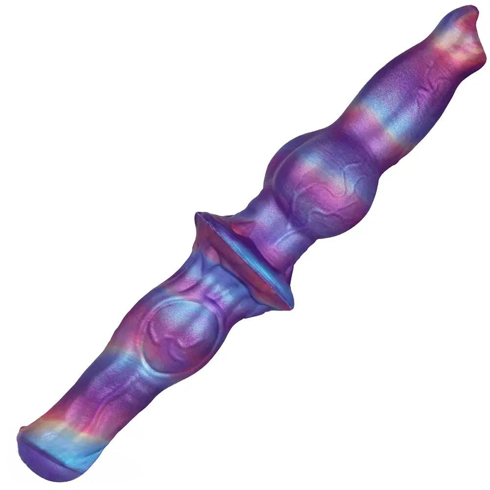 Purple marbled double knot dildo, photo 3