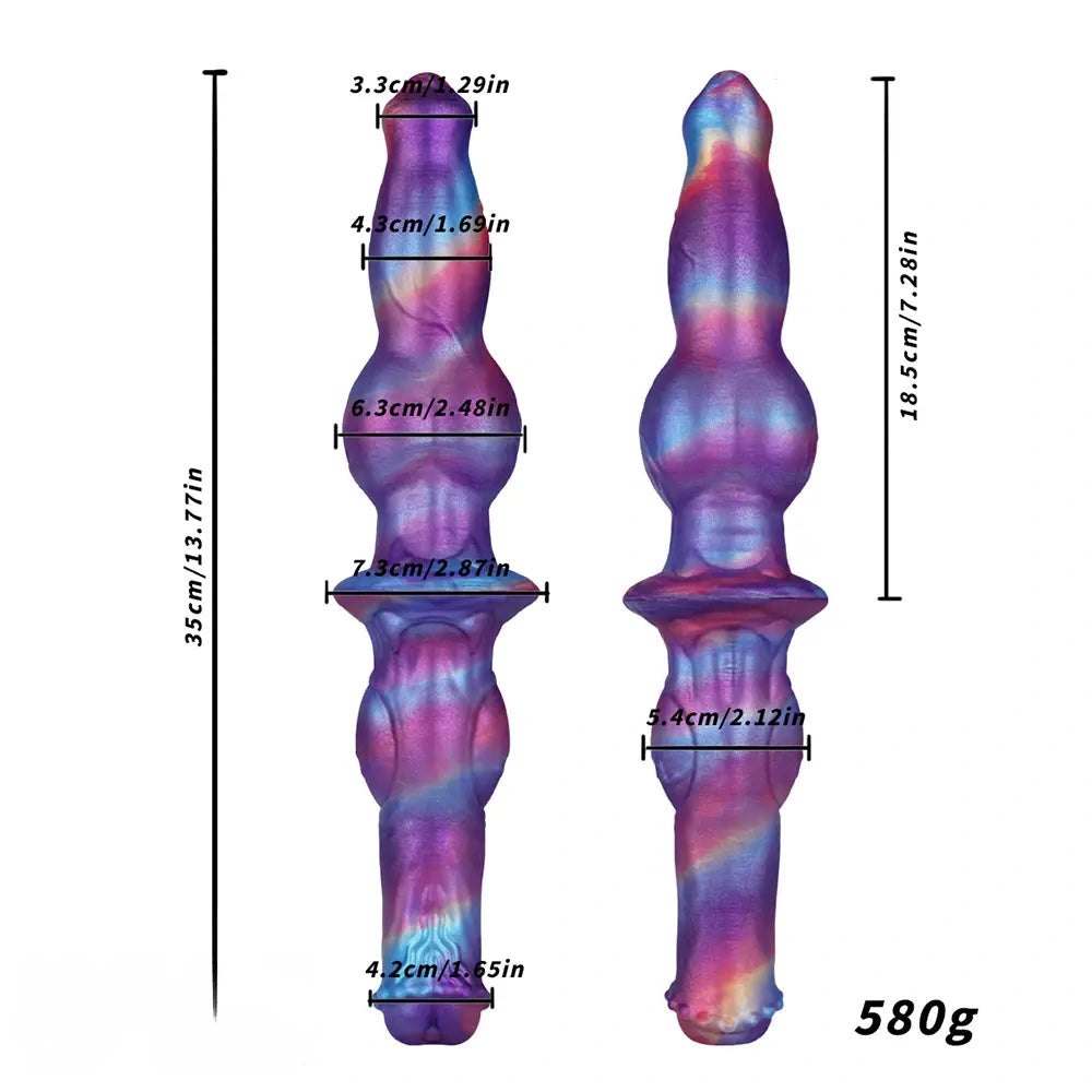 Purple marbled double knot dildo, photo 4