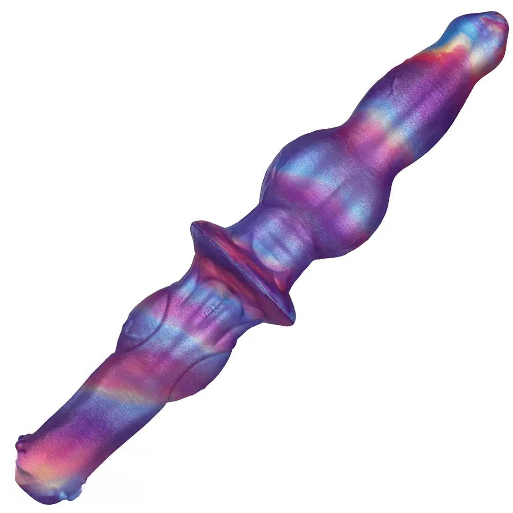Purple marbled double knot dildo, photo 5