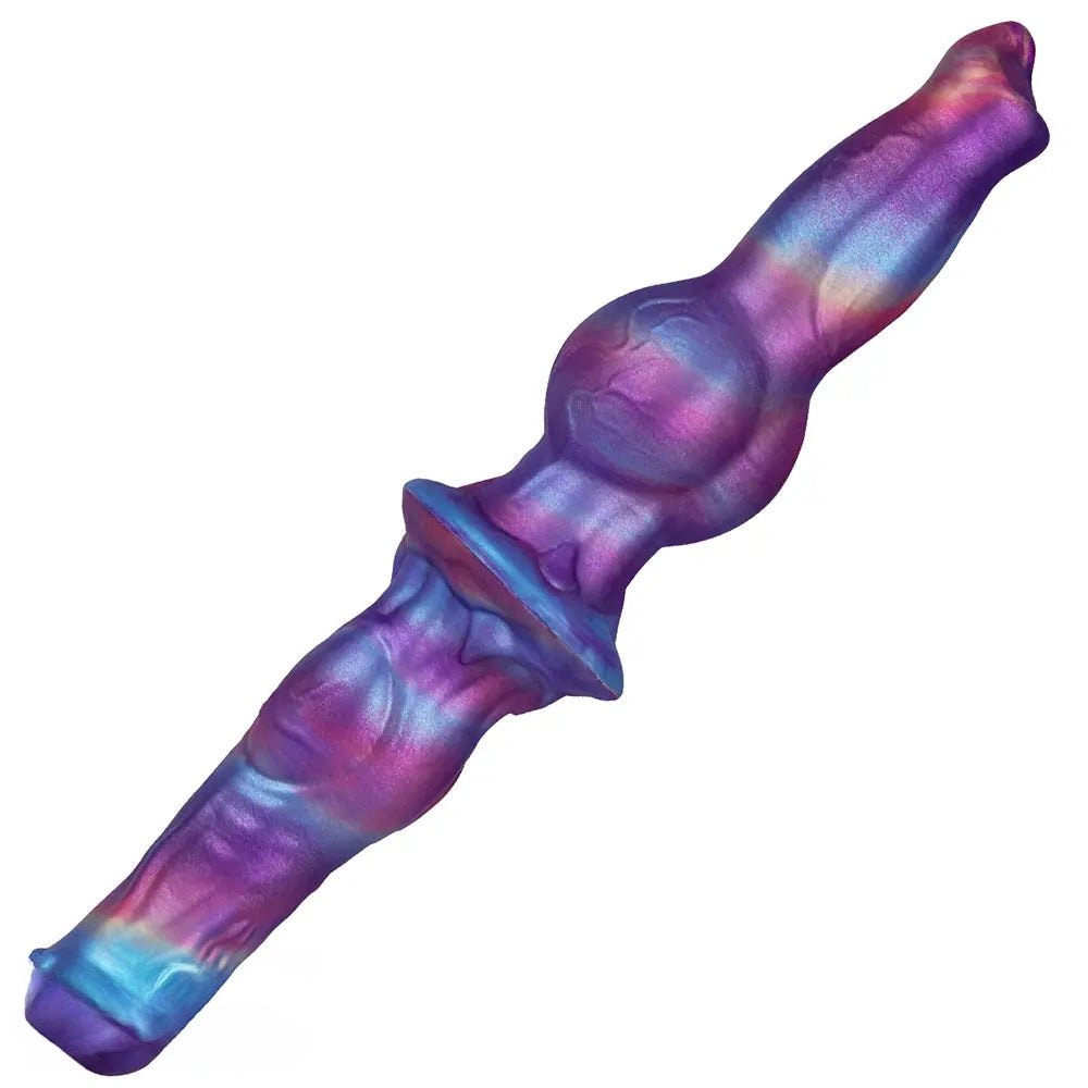 Purple marbled double knot dildo, photo 6