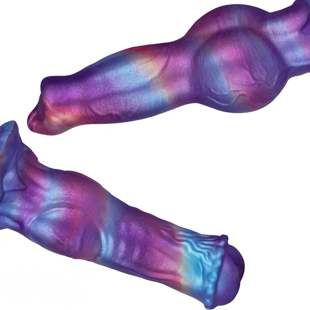 Purple marbled double knot dildo, photo 7