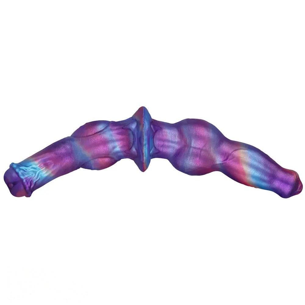 Purple marbled double knot dildo, photo 9