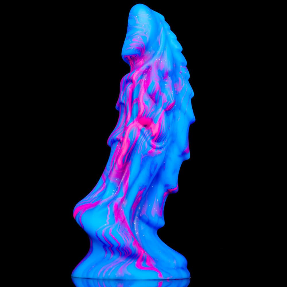 Blue and pink marbled dragon dildo, photo 2