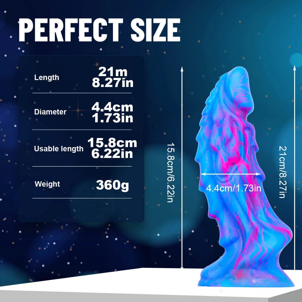 Blue and pink marbled dragon dildo, photo 7