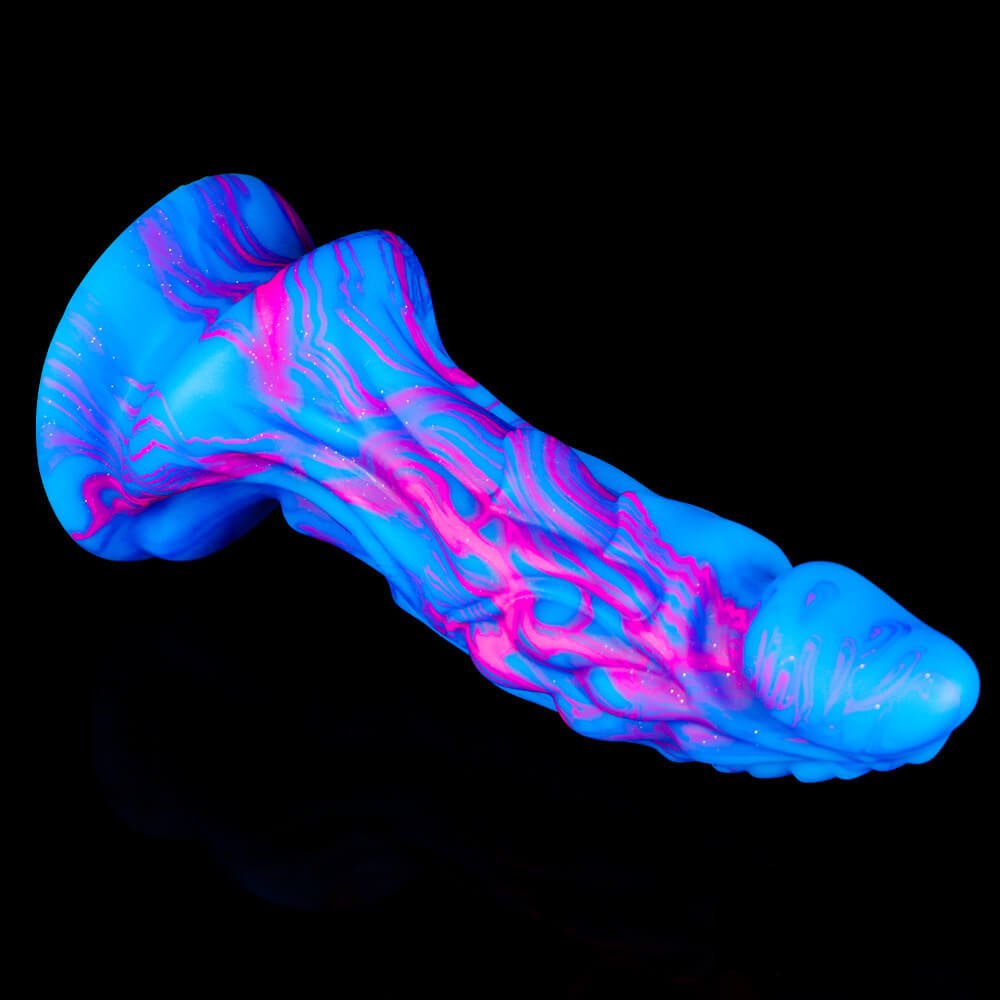 Blue and pink marbled dragon dildo, photo 9