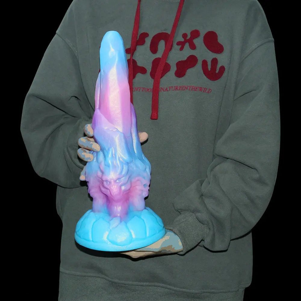 Marbled fantasy dragon silicone dildo, photo 10