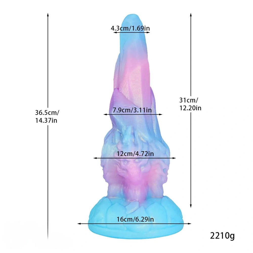 Marbled fantasy dragon silicone dildo, photo 16