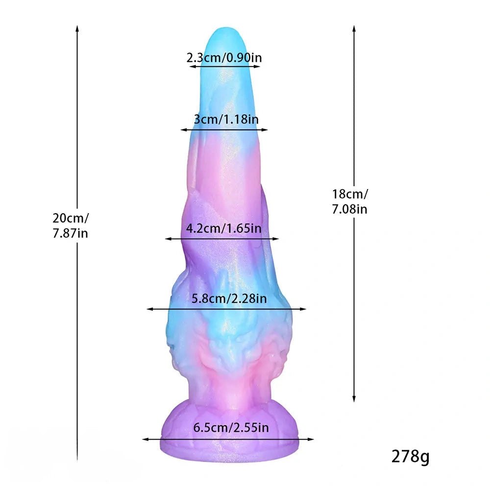 Marbled fantasy dragon silicone dildo, photo 17