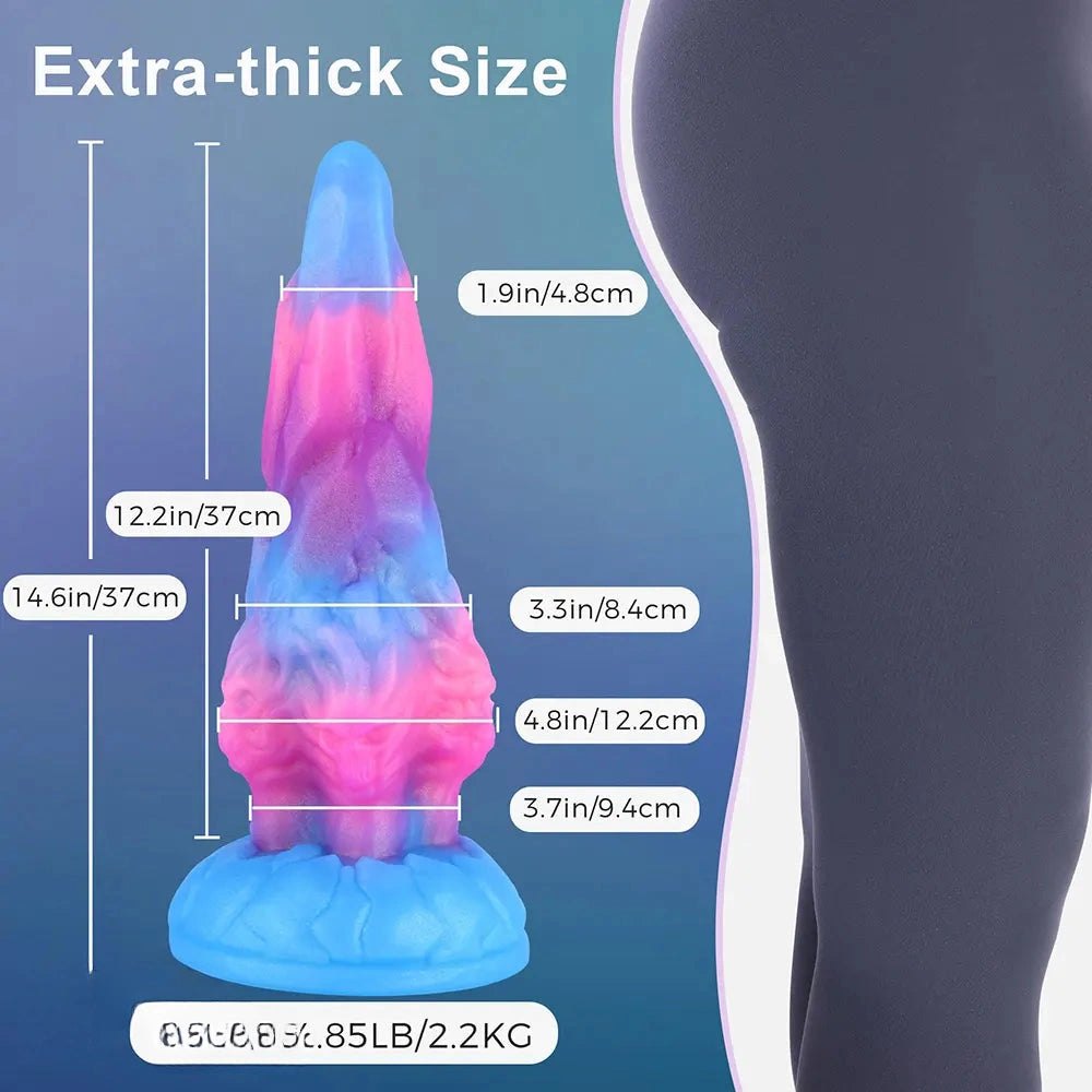 Marbled fantasy dragon silicone dildo, photo 3