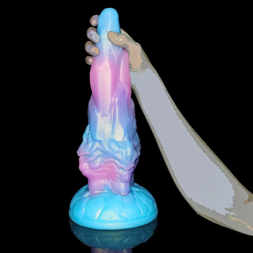 Marbled fantasy dragon silicone dildo, photo 9