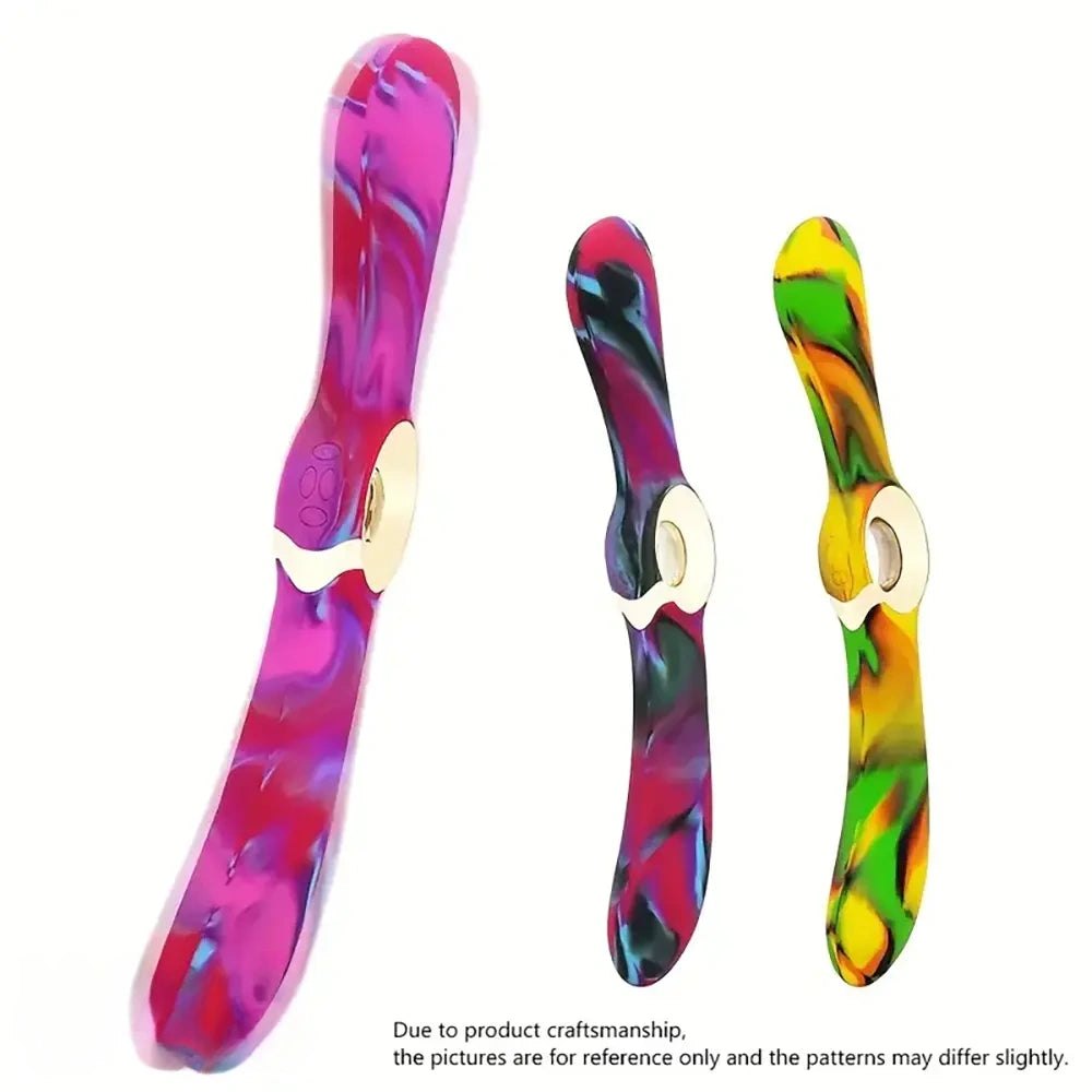Marbled dual-ended silicone dildo, photo 4