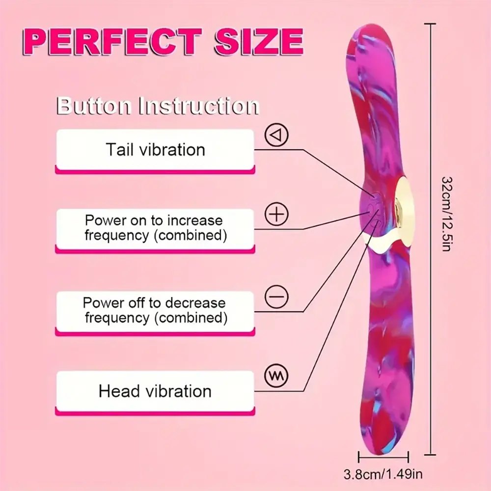 Marbled dual-ended silicone dildo, photo 5