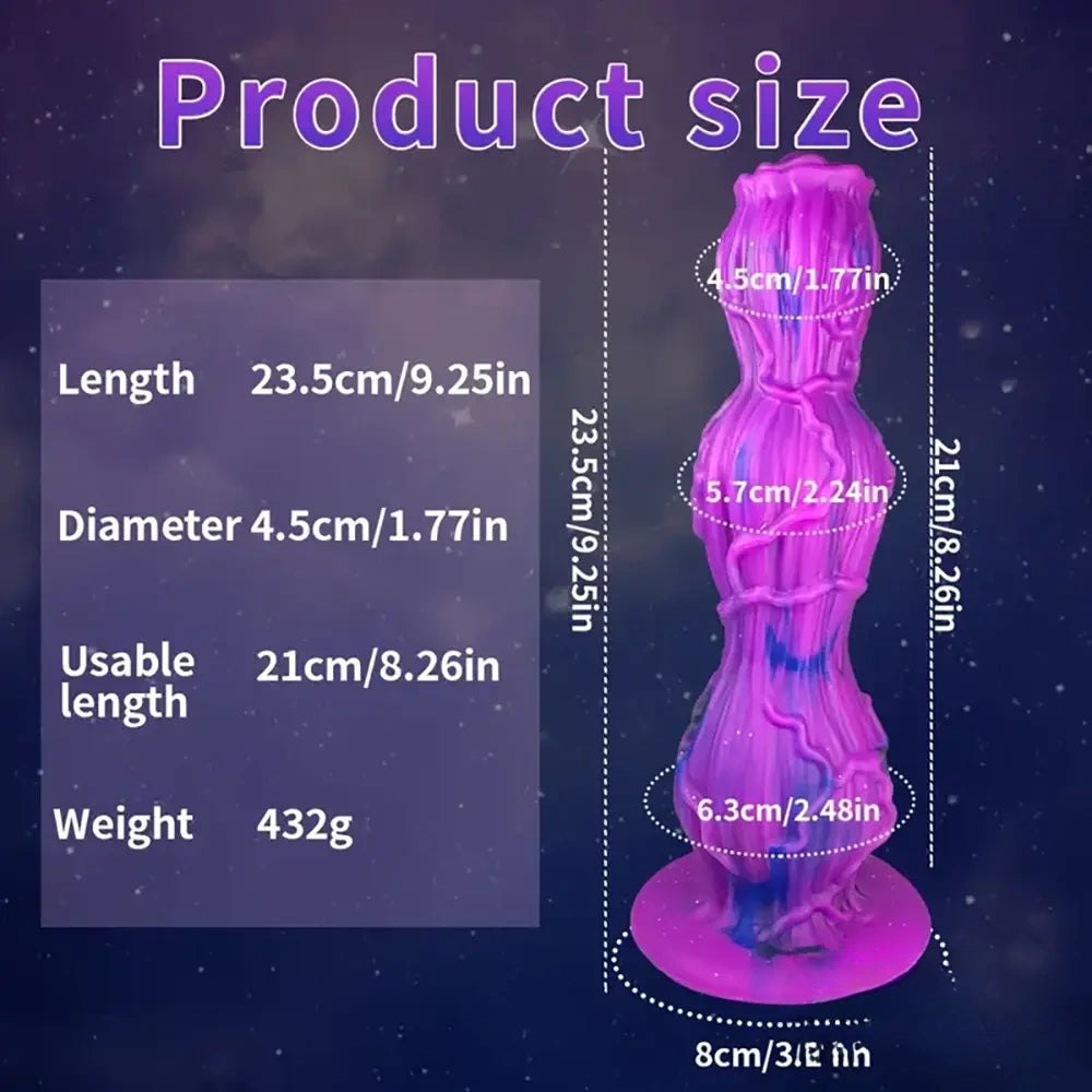 Purple and blue marbled fantasy dildo, photo 10