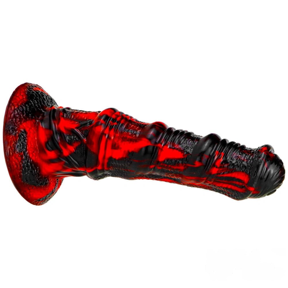 Red and black marbled horse-style dildo, photo 6