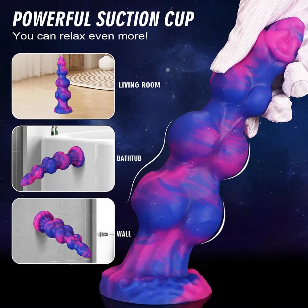 Colorful marbled knotted fantasy dildo, photo 11