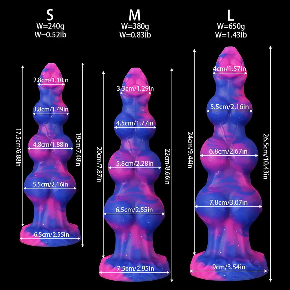 Colorful marbled knotted fantasy dildo, photo 13