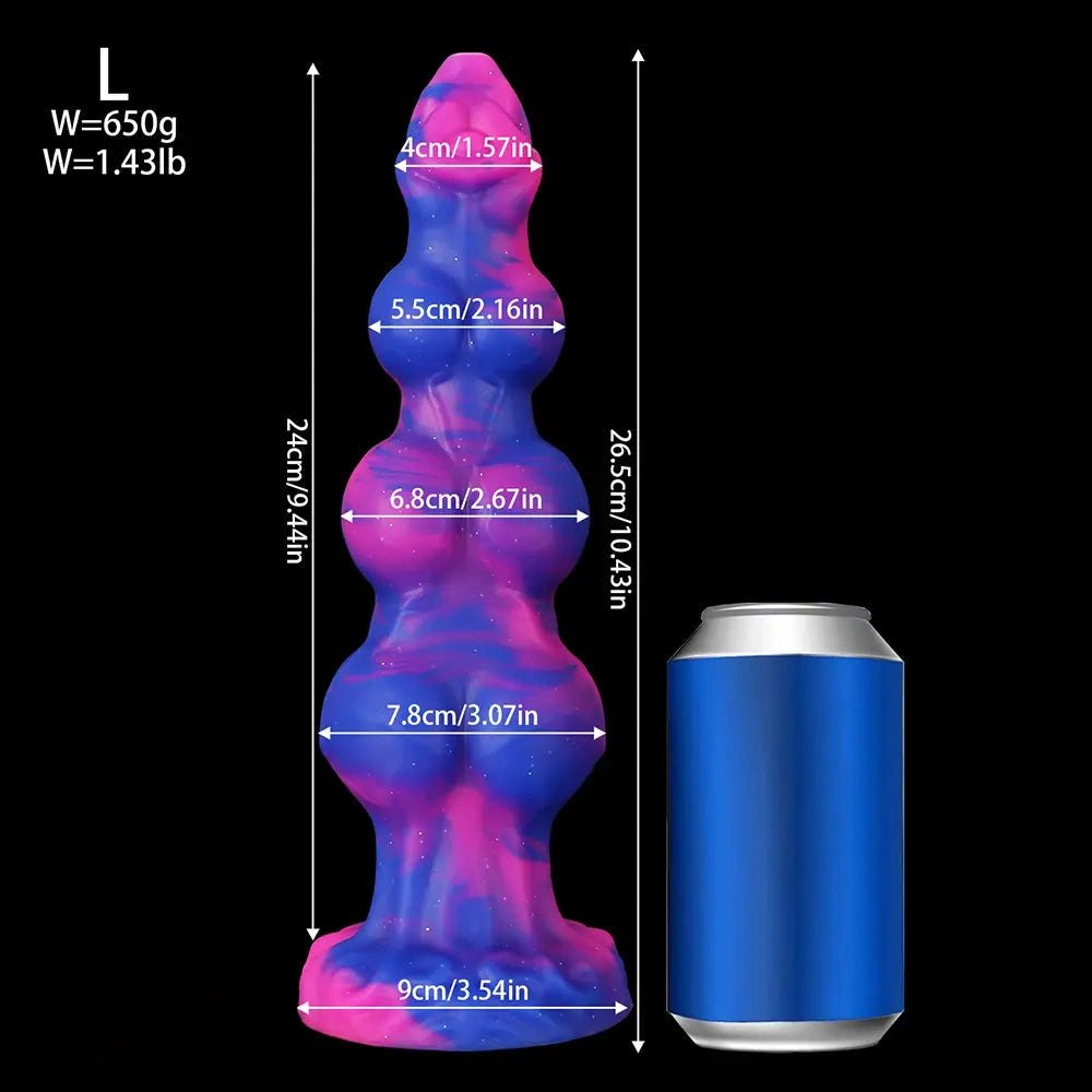 Colorful marbled knotted fantasy dildo, photo 16