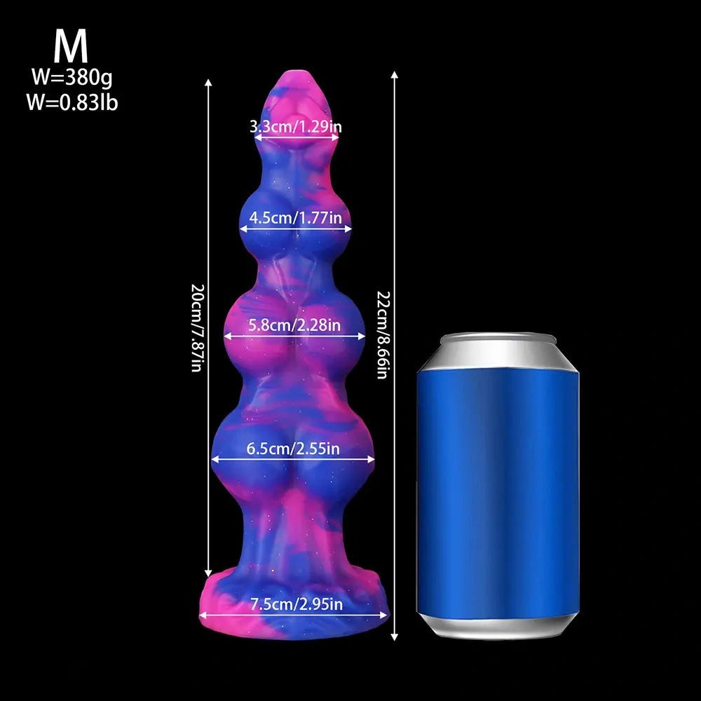 Colorful marbled knotted fantasy dildo, photo 17