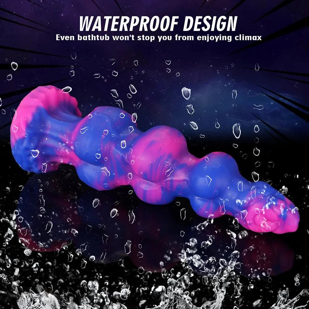 Colorful marbled knotted fantasy dildo, photo 9
