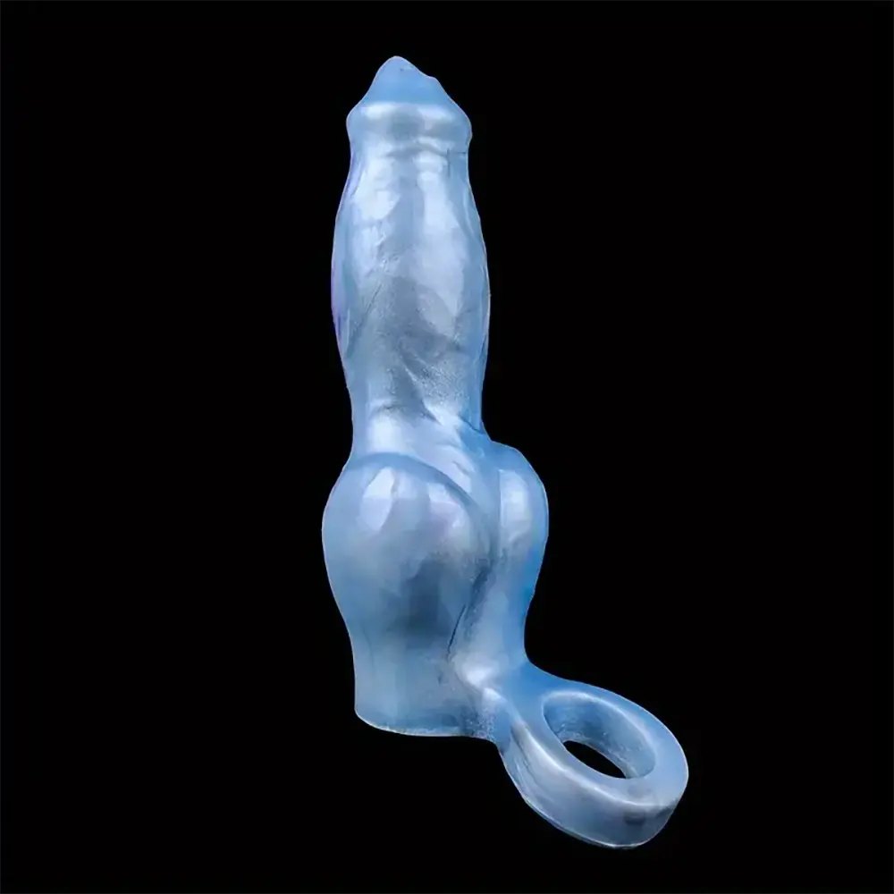 #2 marbled pink knot dildo sleeve with pull ring