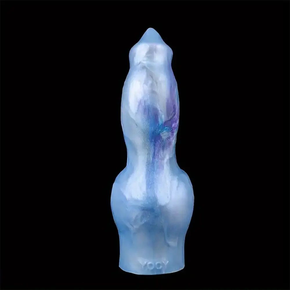 Marbled pink knot dildo sleeve with pull ring, photo 6