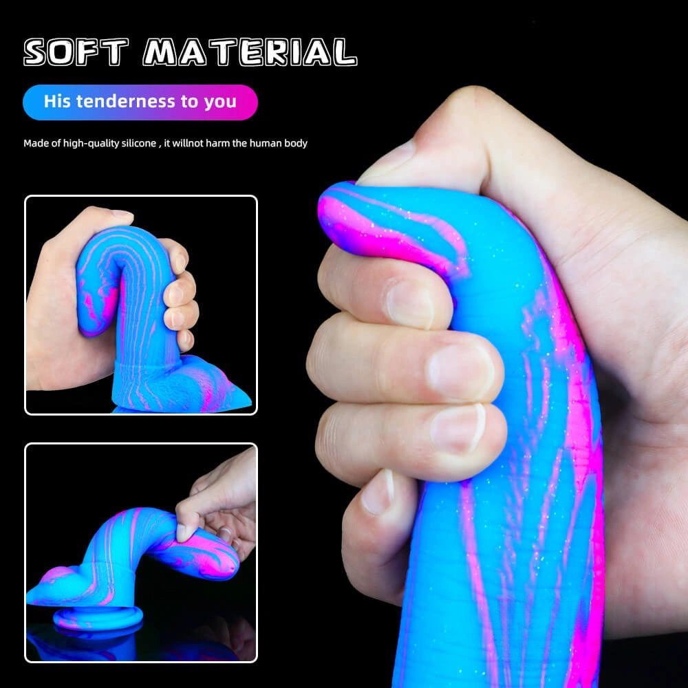 Marbled multicolor fantasy dildo, photo 2