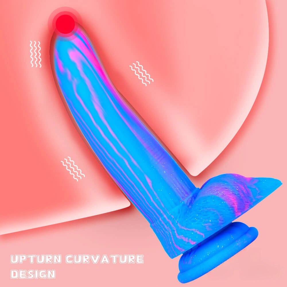 Marbled multicolor fantasy dildo, photo 4