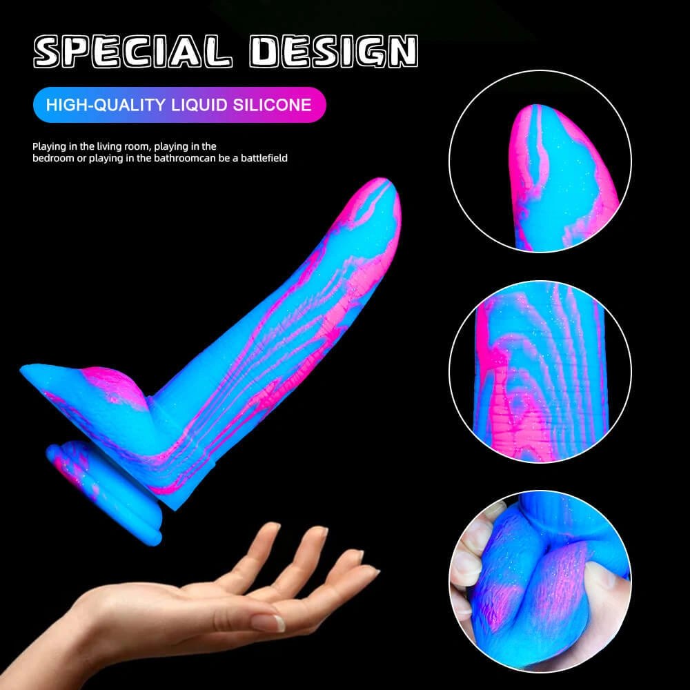 Marbled multicolor fantasy dildo, photo 5
