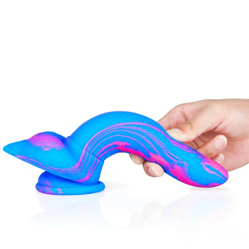 Marbled multicolor fantasy dildo, photo 6
